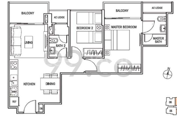 2 Bed Condo for Rent in Questa @ Dunman
